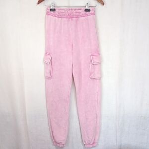 Better Together Pale Pink Faded Cargo Jogger Sweatpants Size Small